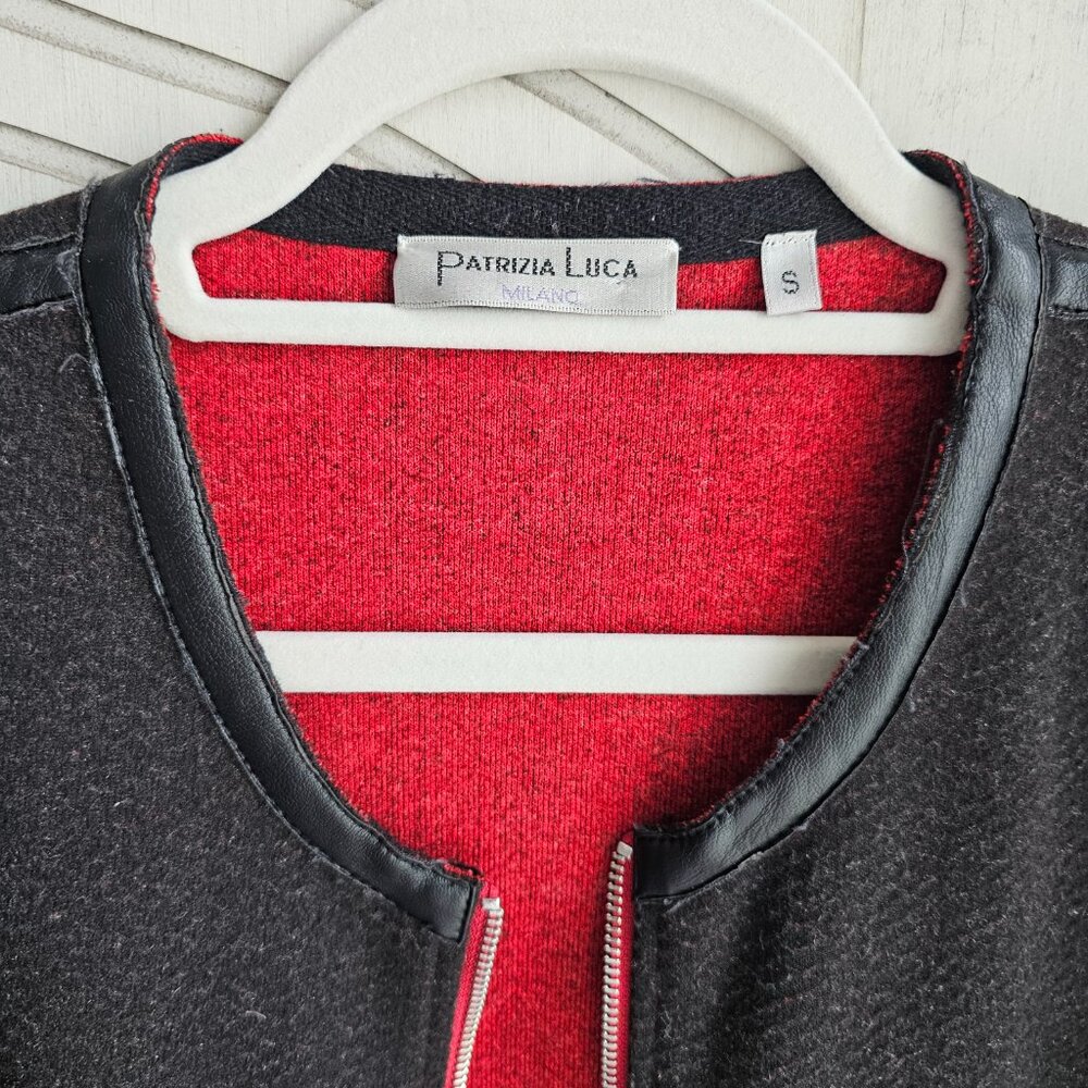 Wool Leather Block Long Fall Jacket - image 3